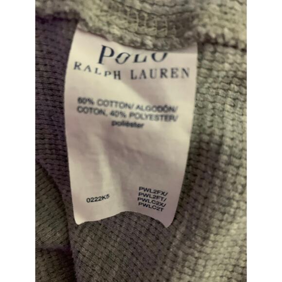 Polo Ralph Lauren Shirt Men’s 1x Gray Waffle Knit Sleepwear Pony Long Sleeve - Picture 7 of 10